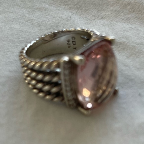 David Yurman Wheaton® Ring with Morganite and Pavé Diamonds Size 6 - Picture 8 of 14